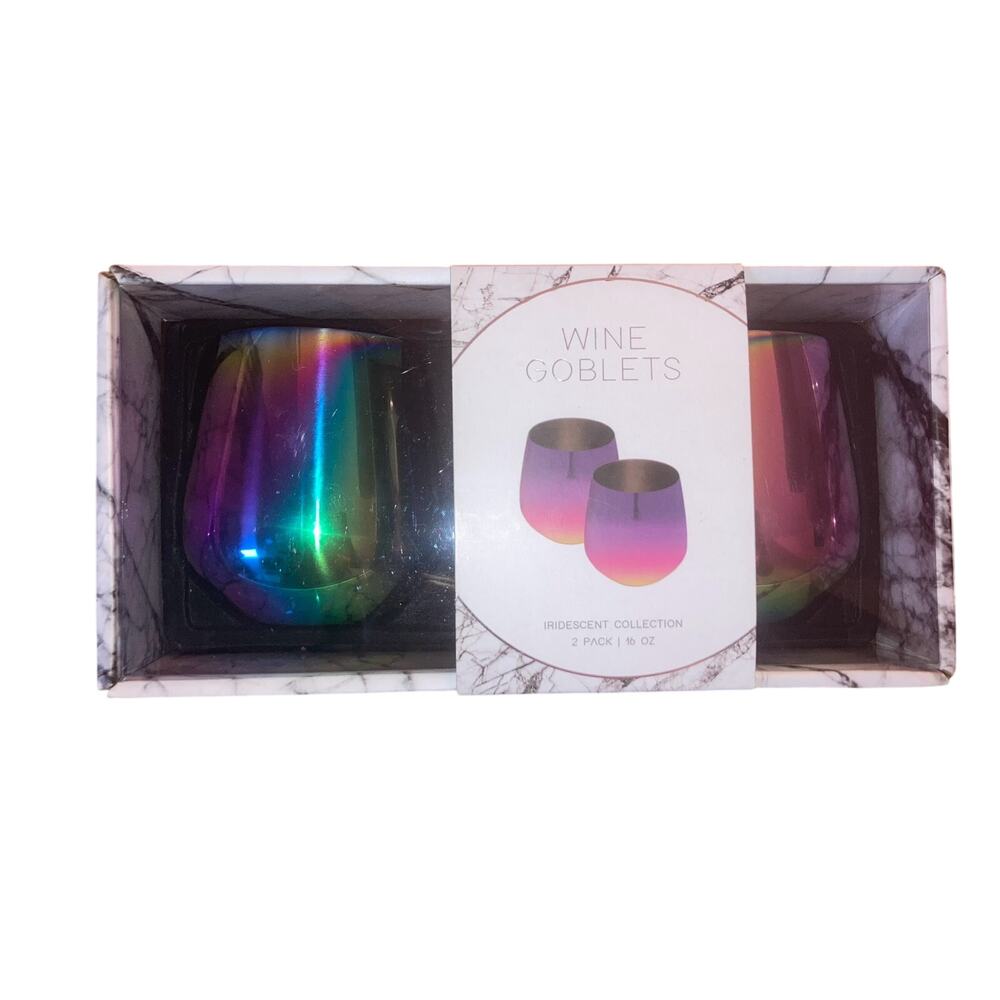 Wine Goblets iridescent 2 pack 16oz